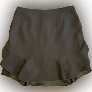 BANANA REPUBLIC women tailored black a-line mini skirt w slip+zipper+pockets 2